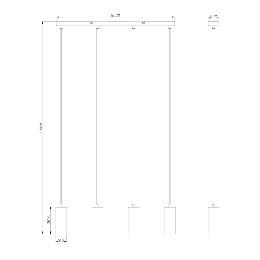 Globo - Luster na sajli 4xGU10/35W/230V crno