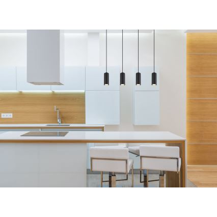 Globo - Luster na sajli 4xGU10/35W/230V crna/braon