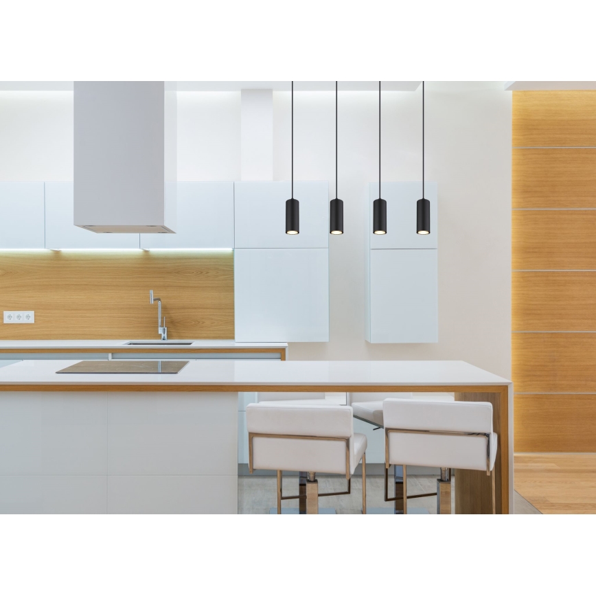 Globo - Luster na sajli 4xGU10/35W/230V crna/braon