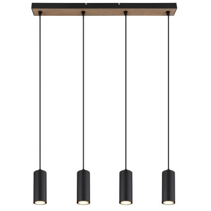 Globo - Luster na sajli 4xGU10/35W/230V crno/braon