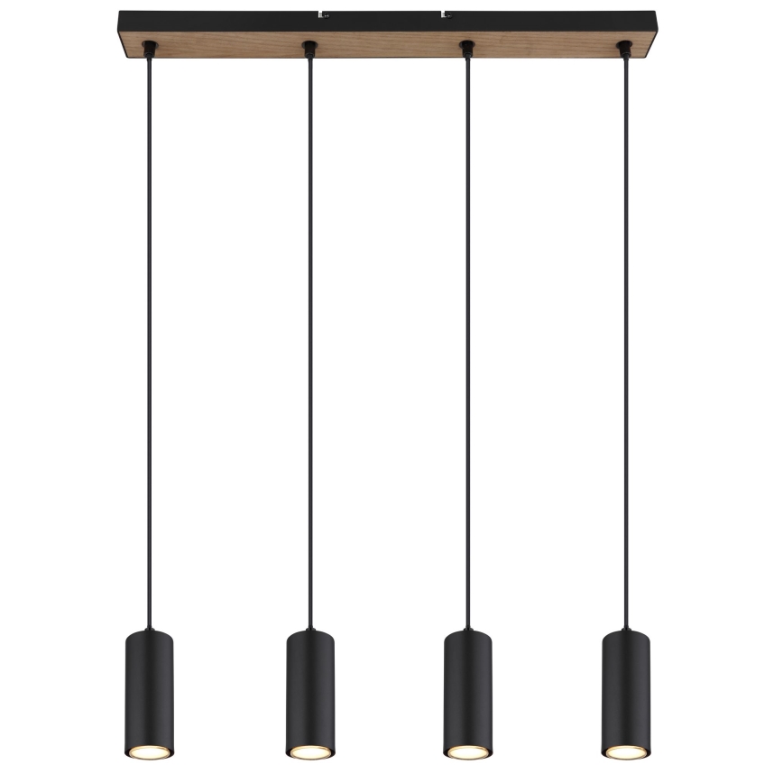 Globo - Luster na sajli 4xGU10/35W/230V crno/braon