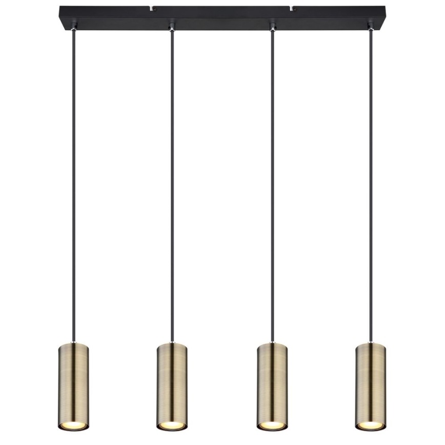 Globo - Luster na sajli 4xGU10/35W/230V crna/mesing