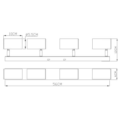 Globo - Reflektorska lampa 4xGU10/35W/230V crno/mesing