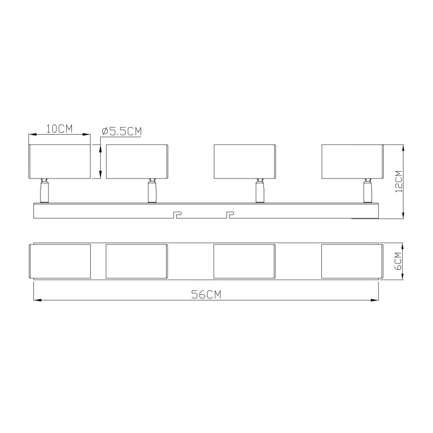 Globo - Reflektorska lampa 4xGU10/35W/230V crno/mesing