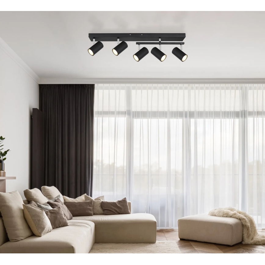 Globo - Reflektorska lampa 5xGU10/35W/230V crno
