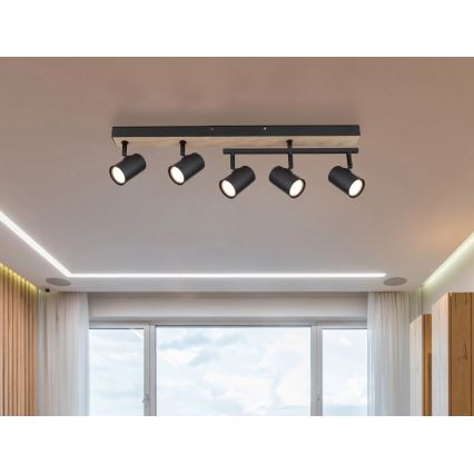 Globo - Reflektorska lampa 5xGU10/35W/230V crno/braon