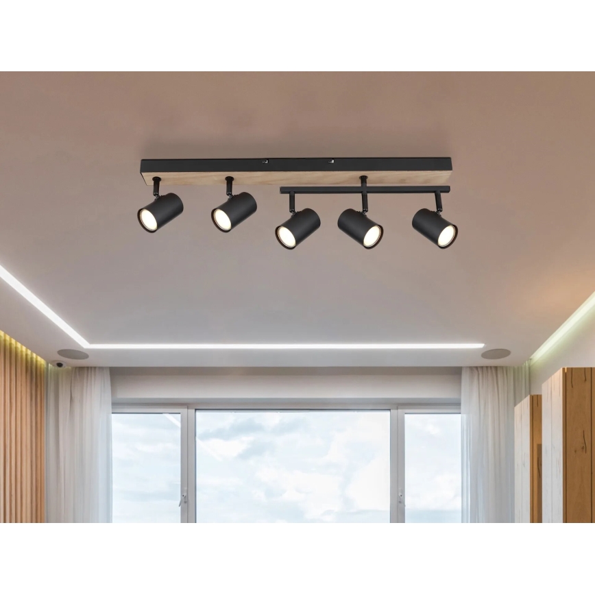 Globo - Reflektorska lampa 5xGU10/35W/230V crno/braon