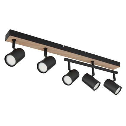 Globo - Reflektorska lampa 5xGU10/35W/230V crno/braon
