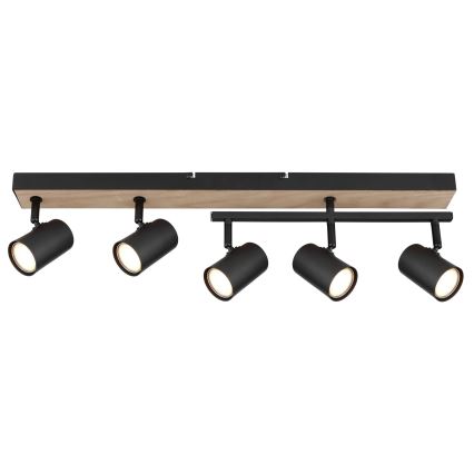Globo - Reflektorska lampa 5xGU10/35W/230V crno/braon