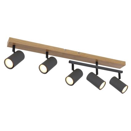 Globo - Reflektorska lampa 5xGU10/35W/230V braon/crno
