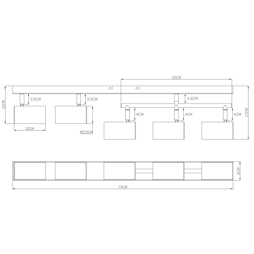Globo - Spot svetiljka 5xGU10/35W/230V siva
