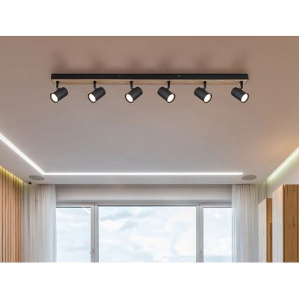Globo - Plafonski spot 6xGU10/35W/230V crna/smeđa