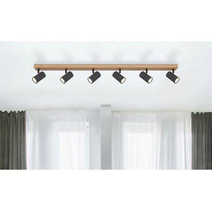 Globo - Spot svetiljka 6xGU10/35W/230V braon/crna