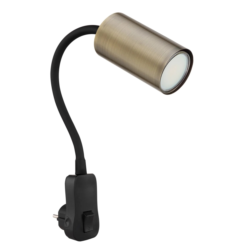 Globo - Zidna spot lampa za utičnicu 1xGU10/25W/230V crno/mesing