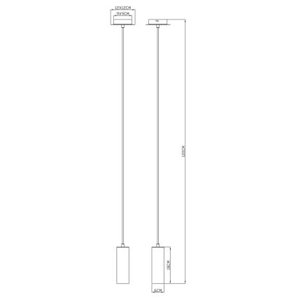 Globo - Luster na sajli 1xGU10/35W/230V crno