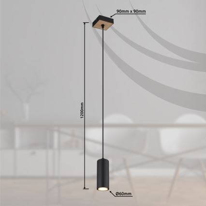 Globo - Luster na sajli 1xGU10/35W/230V crno/braon