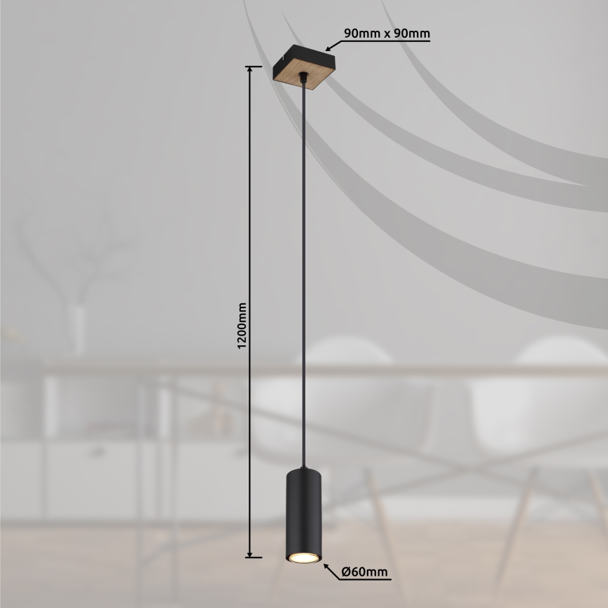 Globo - Luster na sajli 1xGU10/35W/230V crno/braon