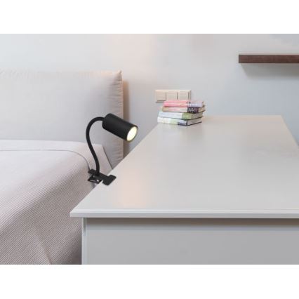 Globo - Fleksibilna lampa sa štipaljkom 1xGU10/25W/230V crno