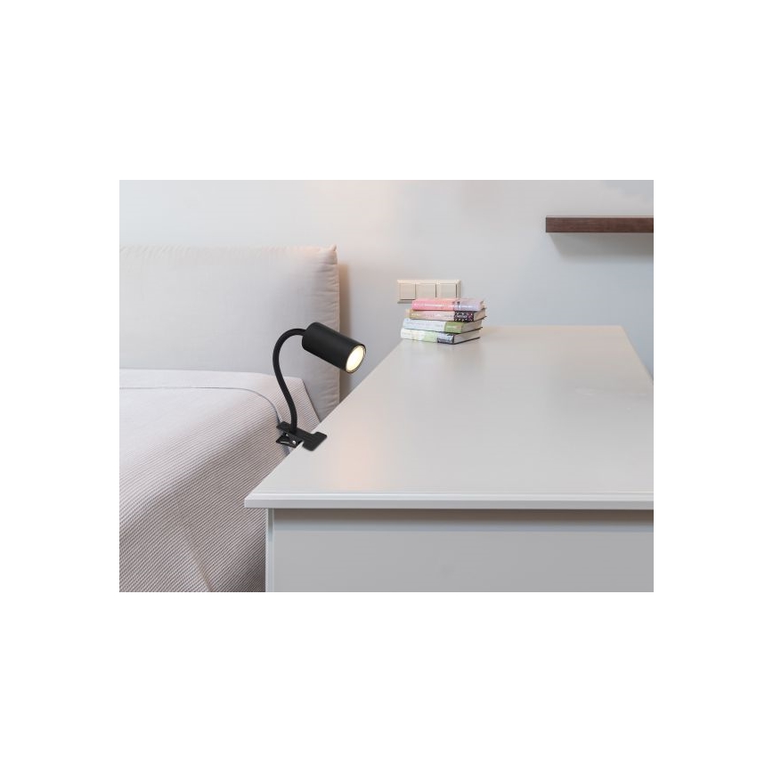 Globo - Fleksibilna lampa sa štipaljkom 1xGU10/25W/230V crno
