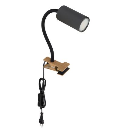 Globo - Fleksibilna lampa sa štipaljkom 1xGU10/25W/230V sivo/braon