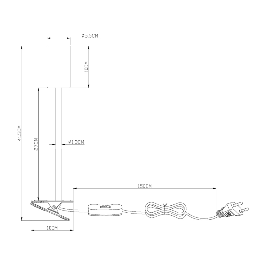 Globo - Fleksibilna lampa sa štipaljkom 1xGU10/25W/230V sivo/braon