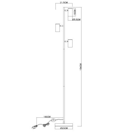 Globo - Podna lampa 3xGU10/5W/230V sivo