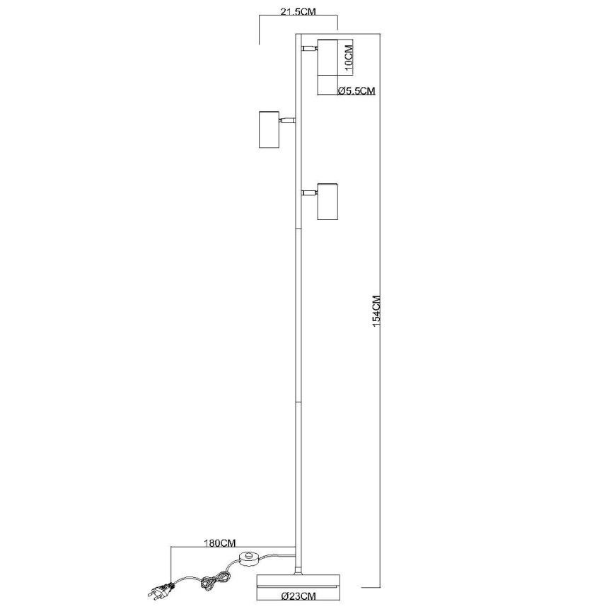 Globo - Podna lampa 3xGU10/5W/230V sivo