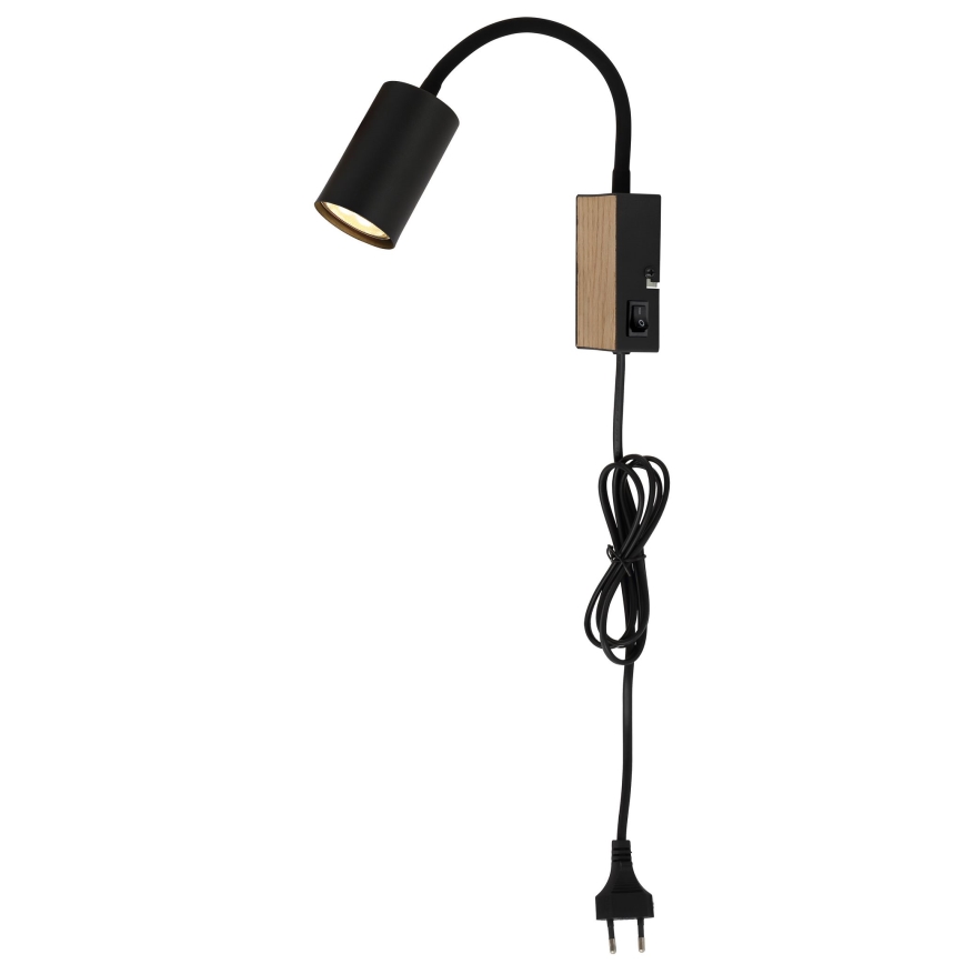 Globo - Fleksibilna zidna lampa 1xGU10/35W/230V crno/braon
