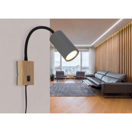 Globo - Fleksibilna zidna lampa 1xGU10/25W/230V sivo/braon