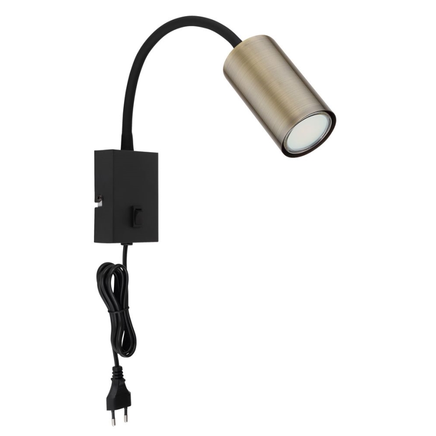 Globo - Fleksibilna zidna lampa 1xGU10/25W/230V crno/mesing