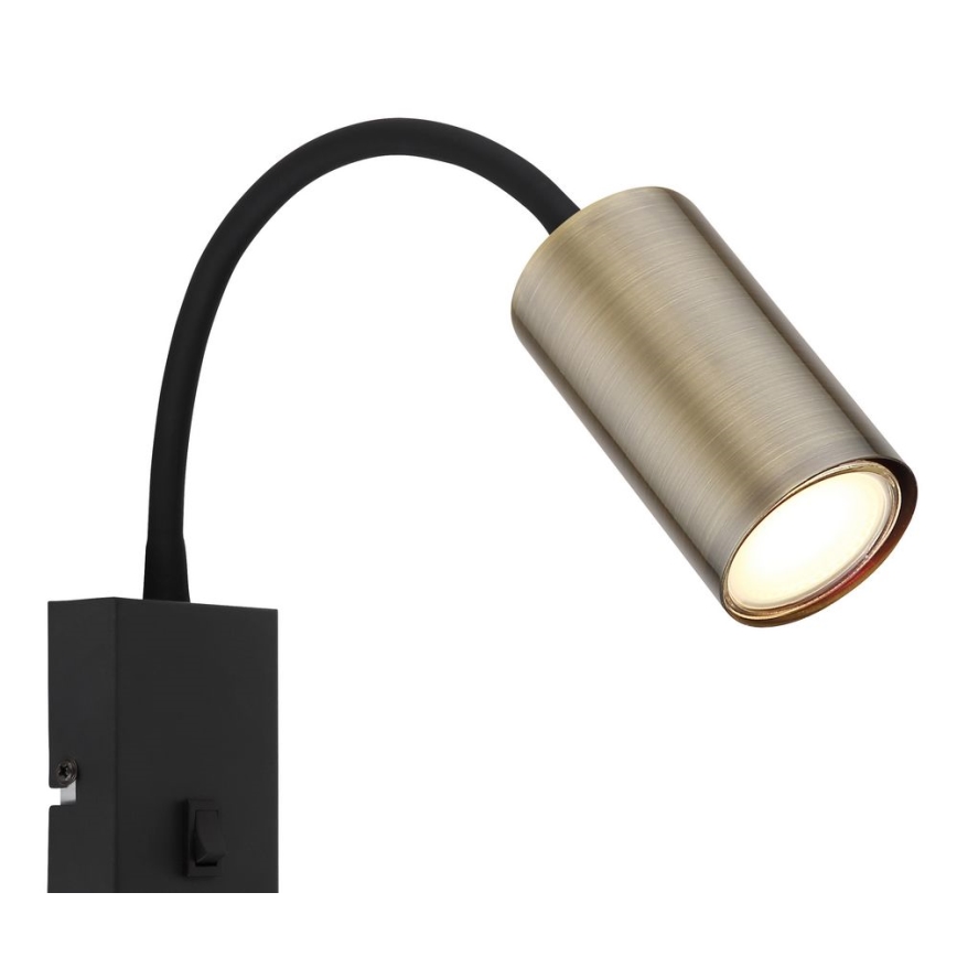 Globo - Fleksibilna zidna lampa 1xGU10/25W/230V crno/mesing