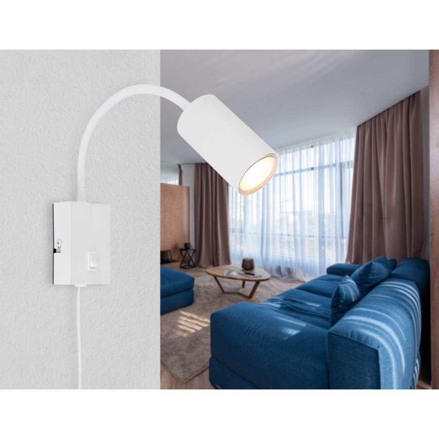 Globo - Fleksibilna zidna lampa 1xGU10/25W/230V bela