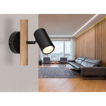 Globo - Zidna reflektorska lampa 1xGU10/5W/230V drvo/metal