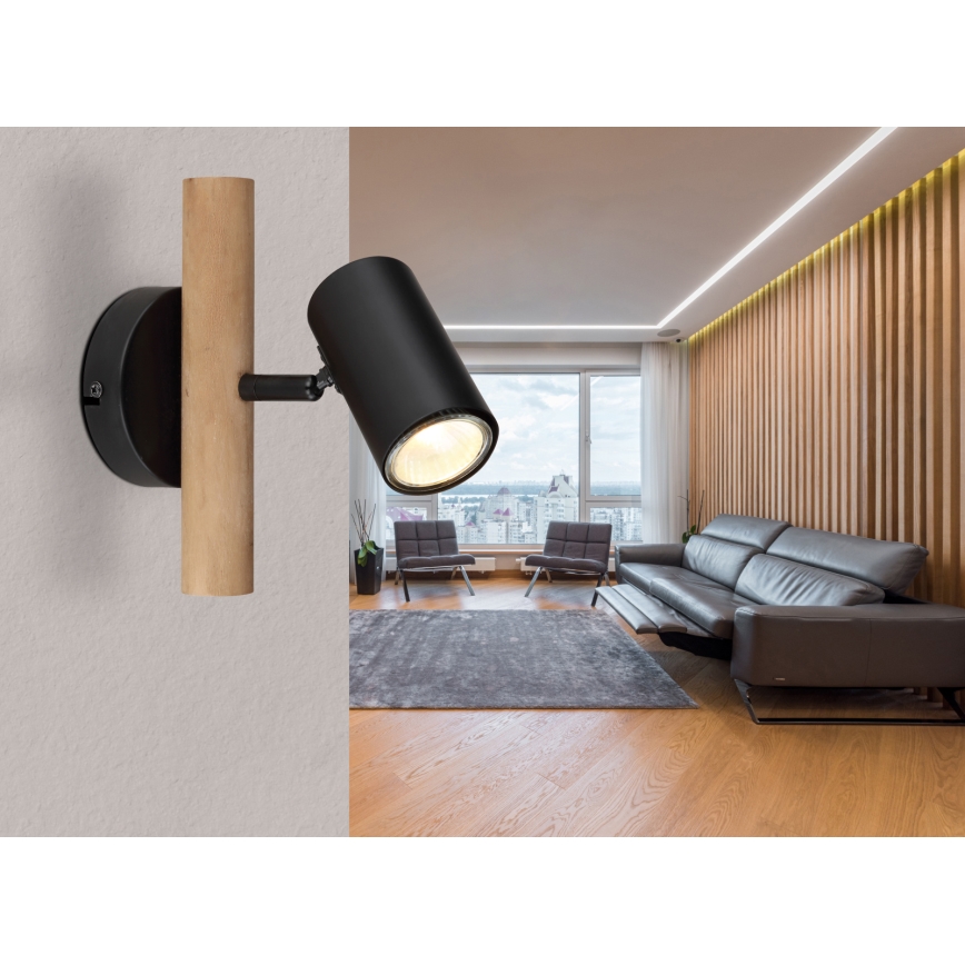 Globo - Zidna reflektorska lampa 1xGU10/5W/230V drvo/metal