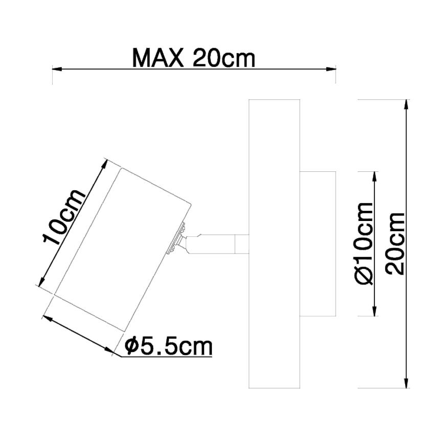 Globo - Zidna reflektorska lampa 1xGU10/5W/230V drvo/metal