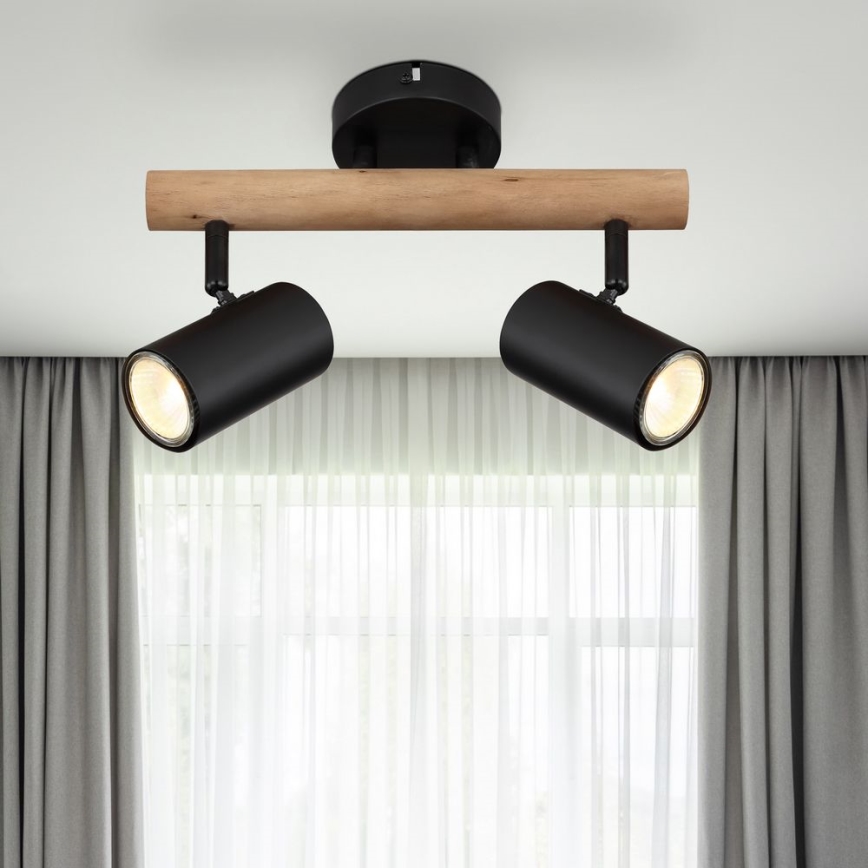Globo - Reflektorska lampa 2xGU10/5W/230V drvo/metal