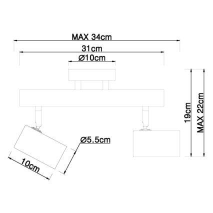 Globo - Reflektorska lampa 2xGU10/5W/230V drvo/metal