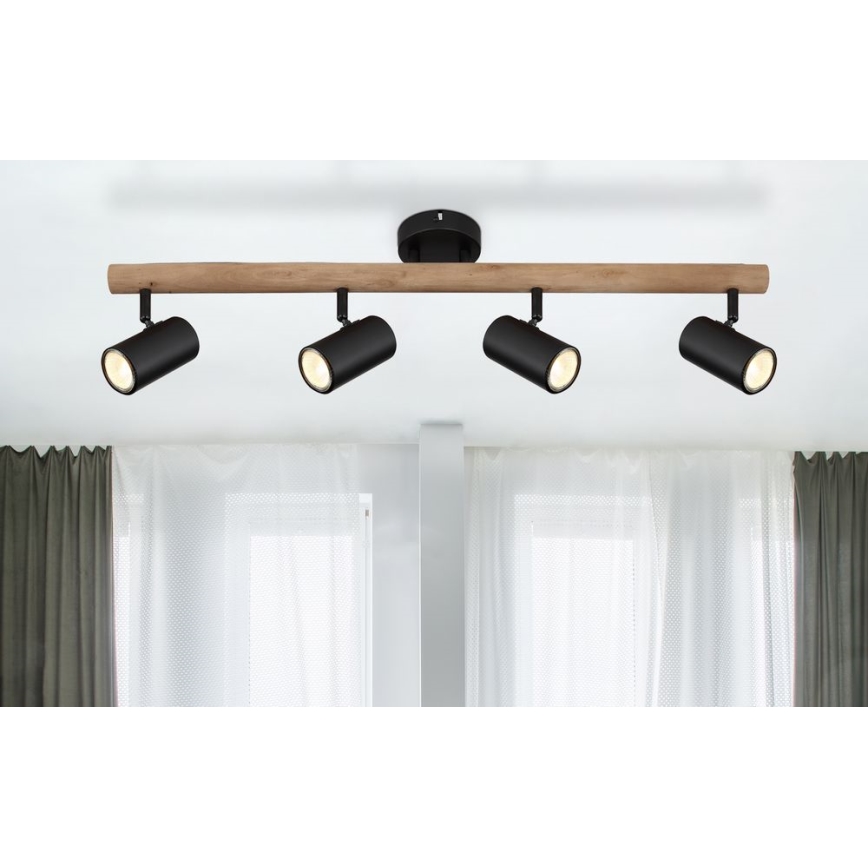 Globo - Reflektorska lampa 4xGU10/5W/230V drvo/metal
