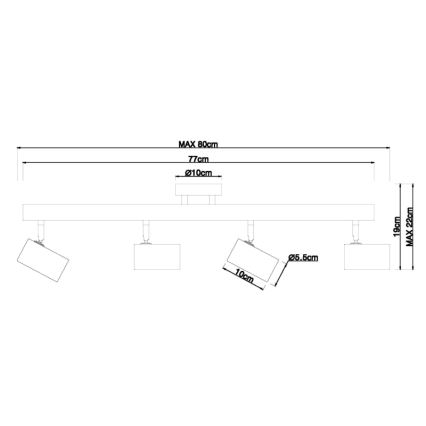 Globo - Reflektorska lampa 4xGU10/5W/230V drvo/metal
