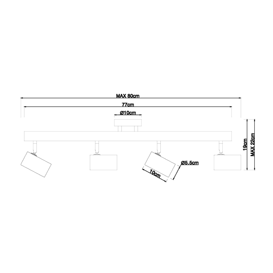 Globo - Reflektorska lampa 4xGU10/5W/230V drvo/metal
