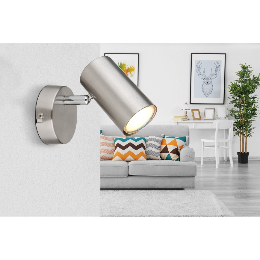 Globo - Zidna reflektorska lampa 1xGU10/25W/230V mat krom