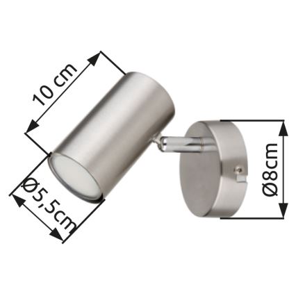 Globo - Zidna reflektorska lampa 1xGU10/25W/230V mat krom