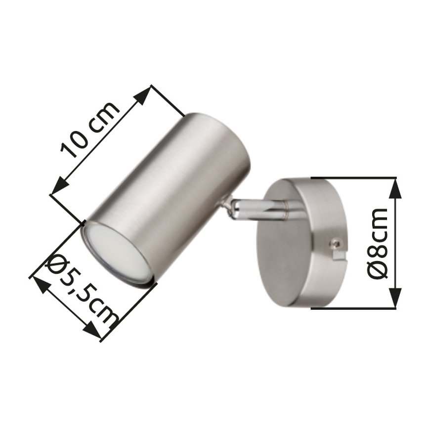 Globo - Zidna reflektorska lampa 1xGU10/25W/230V mat krom