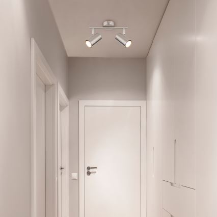 Globo - Reflektorska lampa 2xGU10/25W/230V mat krom