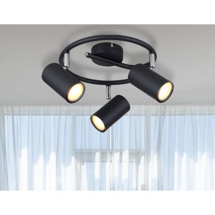 Globo - Reflektorska lampa 3xGU10/25W/230V crno