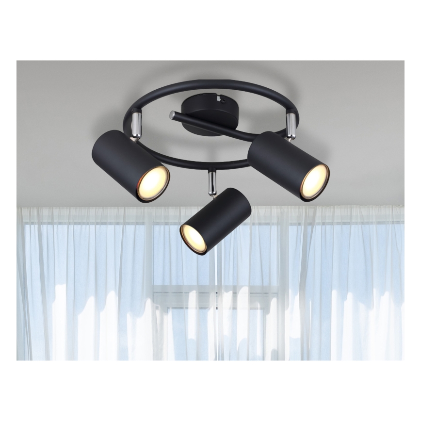 Globo - Reflektorska lampa 3xGU10/25W/230V crno