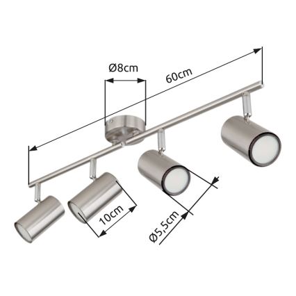 Globo - Reflektorska lampa 4xGU10/25W/230V mat krom