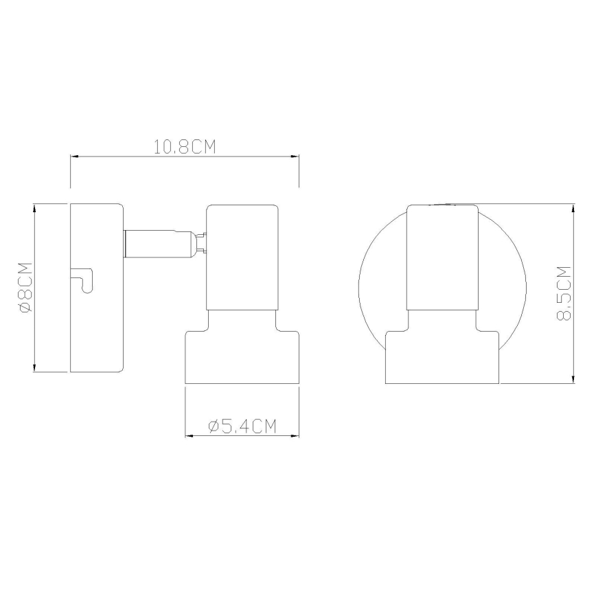 Globo - Zidna reflektorska lampa 1xGU10/25W/230V crno/zlatna