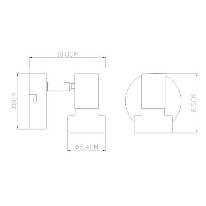Globo - Zidna reflektorska lampa 1xGU10/25W/230V crno/srebrno