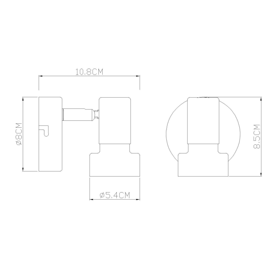 Globo - Zidna reflektorska lampa 1xGU10/25W/230V crno/srebrno